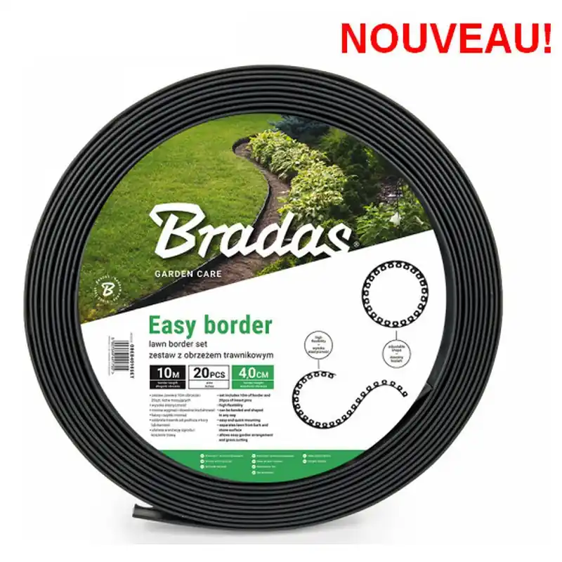 Vente Directe Bordure de jardin graphite foncé EASY BORDER longueur 10 M hauteur 40 mm