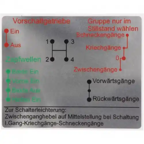 Offre Du Jour Autocollant schéma gamme de vitesses - levier central - Mercedes-Benz - Trac 65/70, 700, 800, 900