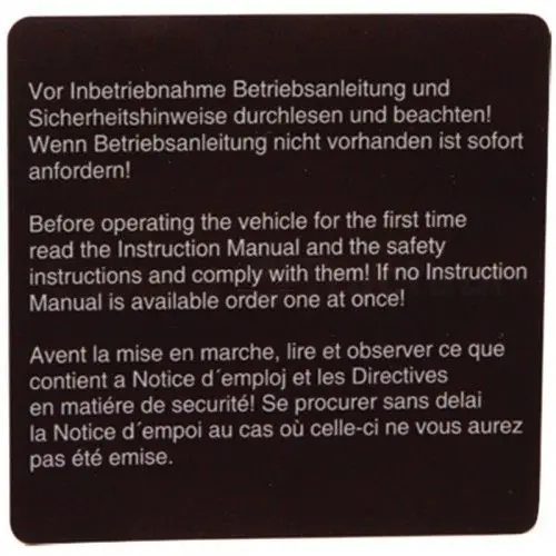 Meilleur Choix Autocollant mode d‘emploi - brun - Mercedes-Benz - Trac 1300, 1400, 1500, 1600, 1800