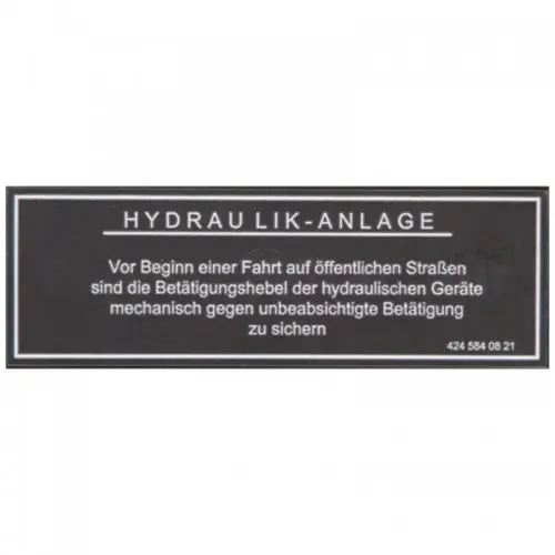 Nouvel Arrivage Autocollant circuit hydraulique - Mercedes-Benz - Trac 1300, 1400, 1500, 1600, 1800